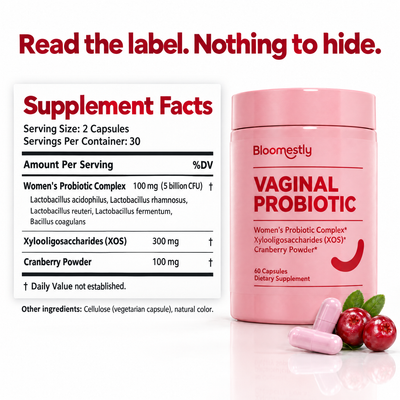 Bloomestly Vaginal Probiotic with Cranberry